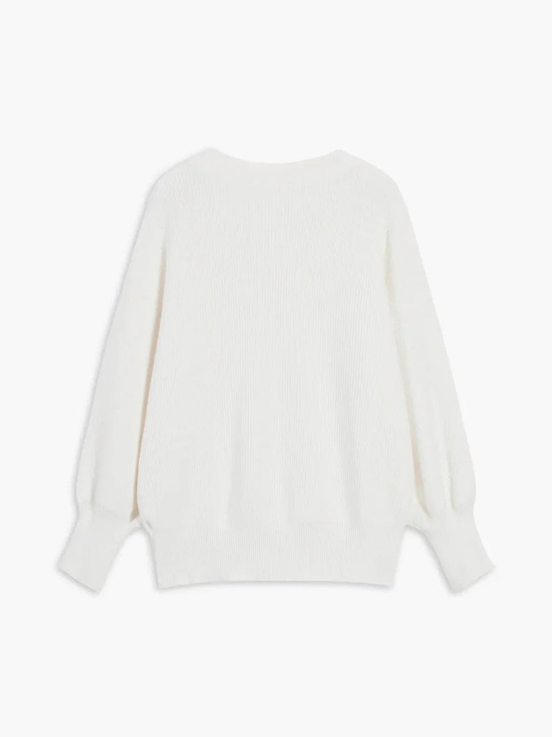 Color Long-sleeved Pearl Oversized Cardigan