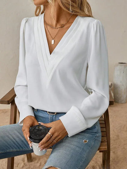 Always V-neck Long Sleeve Blouse