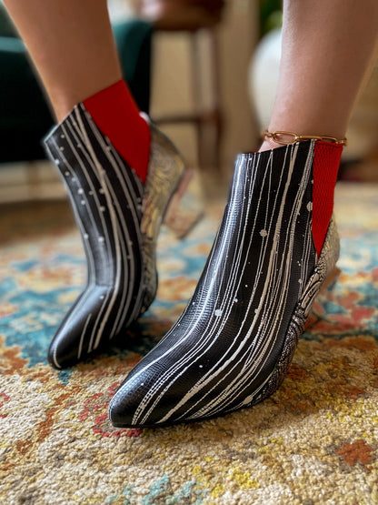 Jadyrose | Structural Mirror Heel Leather Ankle Boot