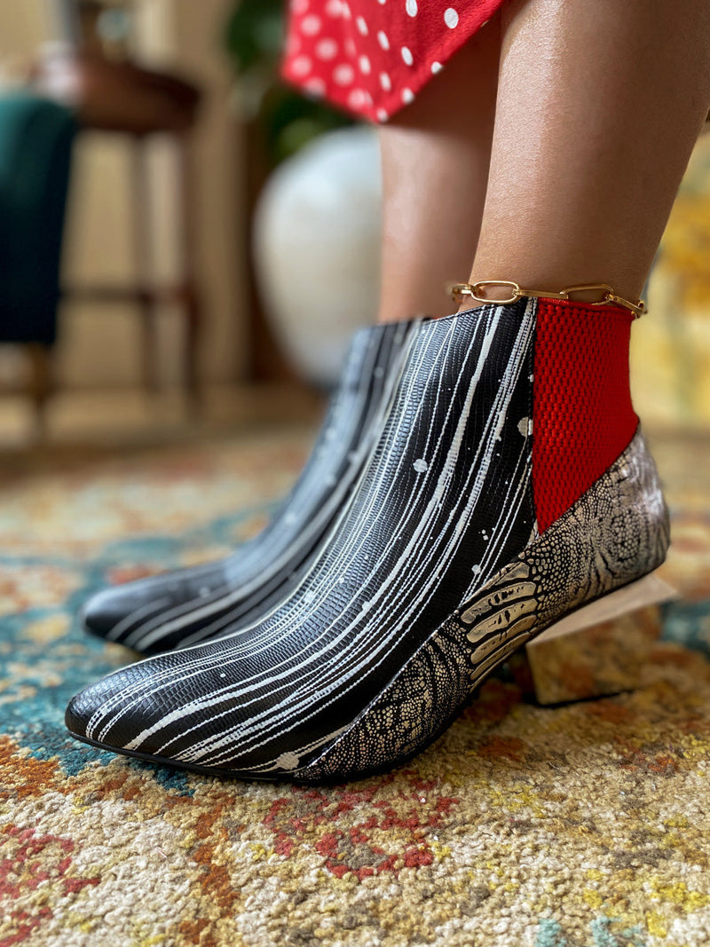 Jadyrose | Structural Mirror Heel Leather Ankle Boot