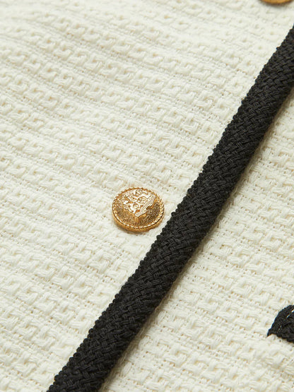 Contrast Binding Pockets Cardigan