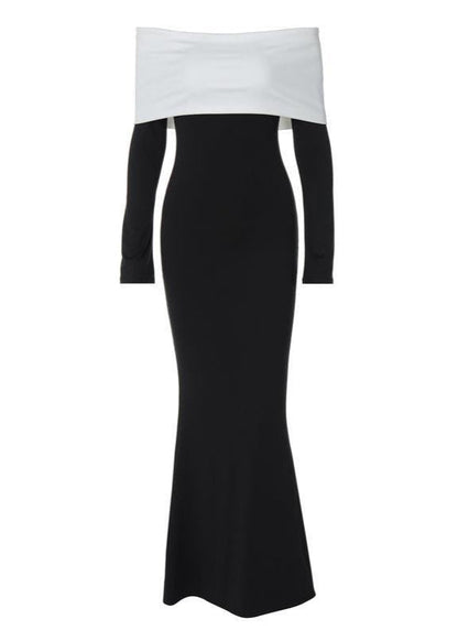 Seraphina - Off Shoulder Contrast Maxi Dress