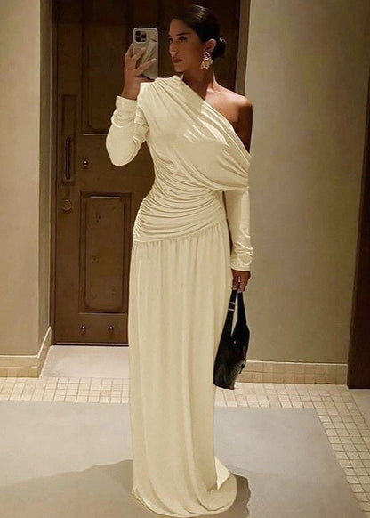 Aveline - One Shoulder Draped Maxi Dress