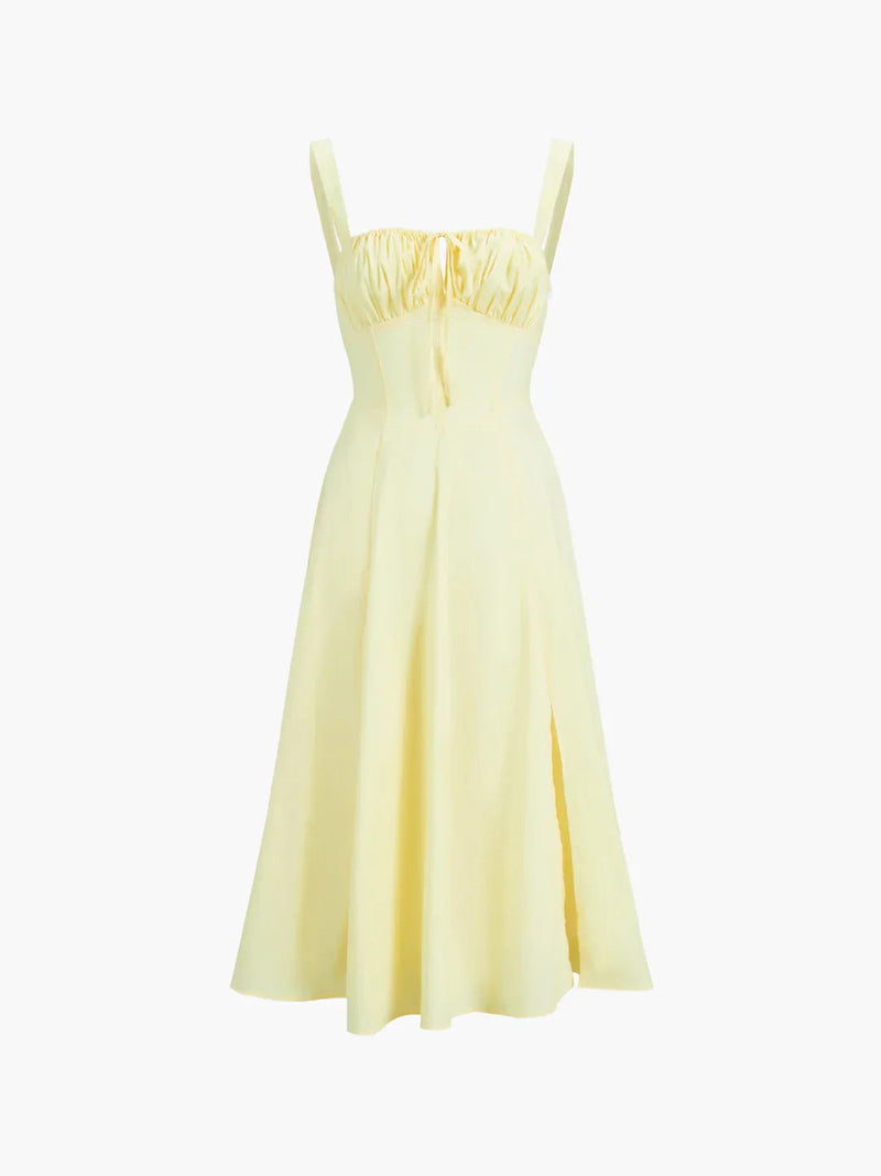 Lace-up Long Sling Midi Dress