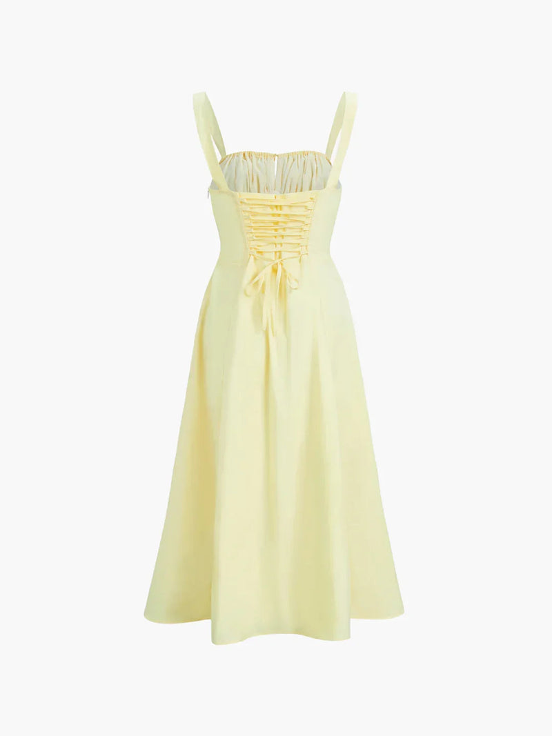 Lace-up Long Sling Midi Dress