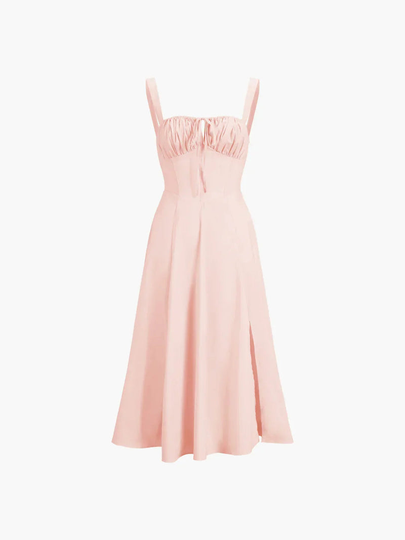 Lace-up Long Sling Midi Dress