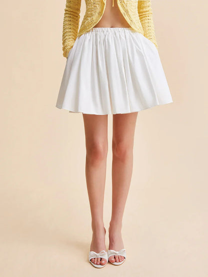 Effortless Cotton Pleated Skirt