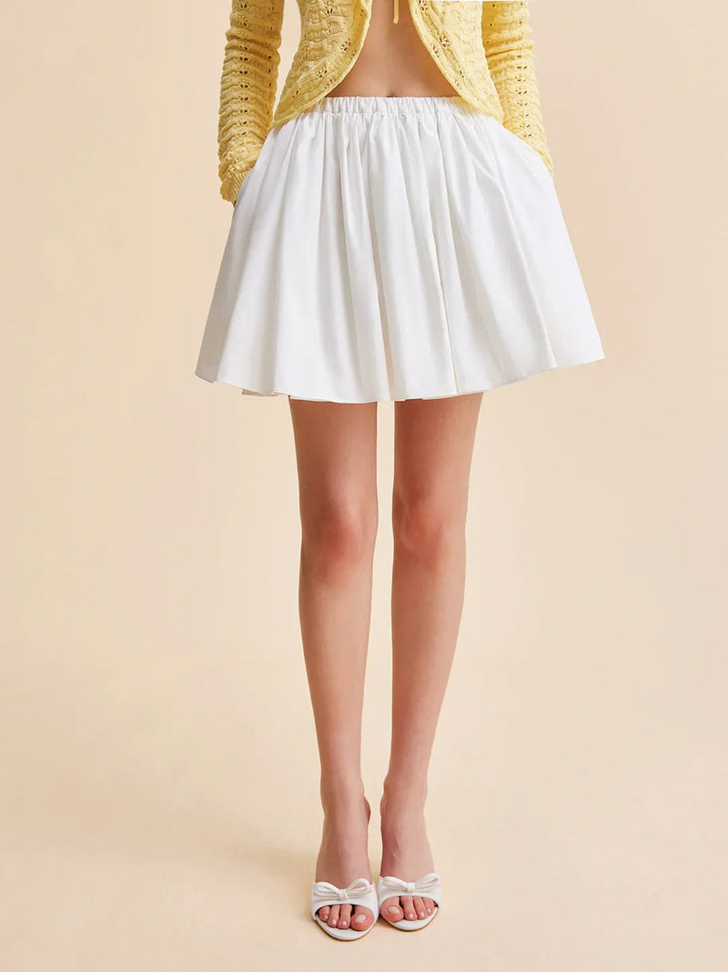 Effortless Cotton Pleated Skirt