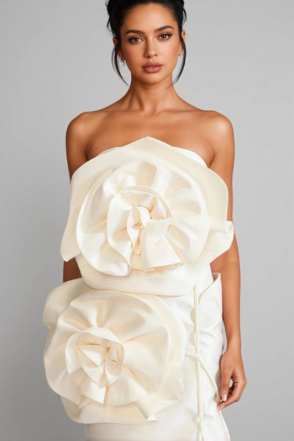 Roie 3d Flower Design Midi Dress