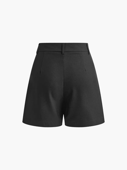 Semi-sheer Mid-waist Shorts Without Belt