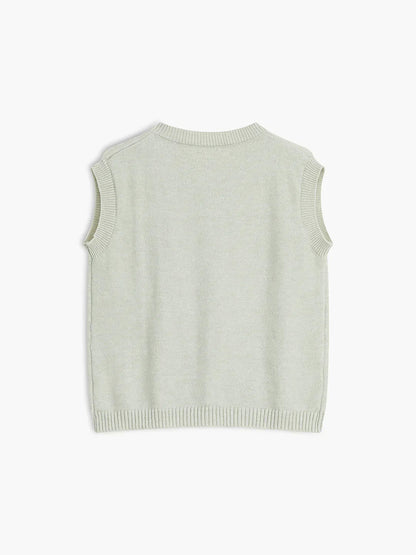 Single-breasted Button Up Sweater Vest
