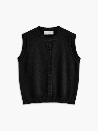 Single-breasted Button Up Sweater Vest