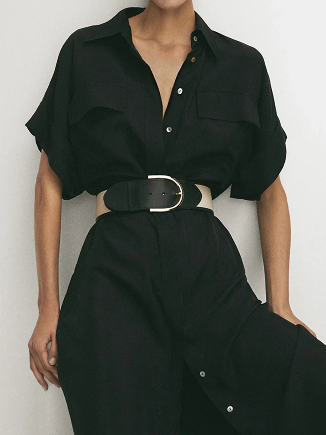 Always Polo Pockets Tied Midi Dress