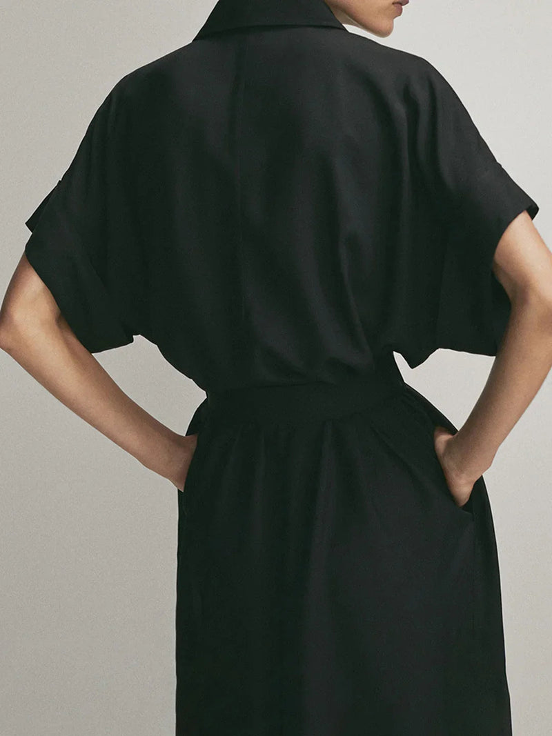 Always Polo Pockets Tied Midi Dress