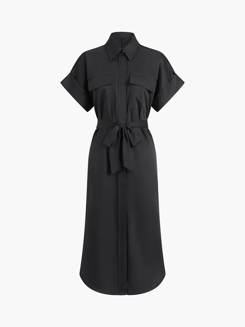 Always Polo Pockets Tied Midi Dress