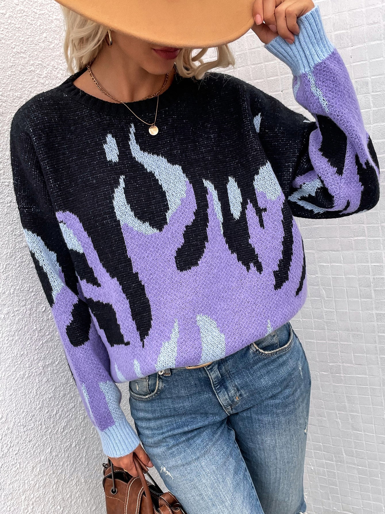 | Violet Flame Black Knit Sweater