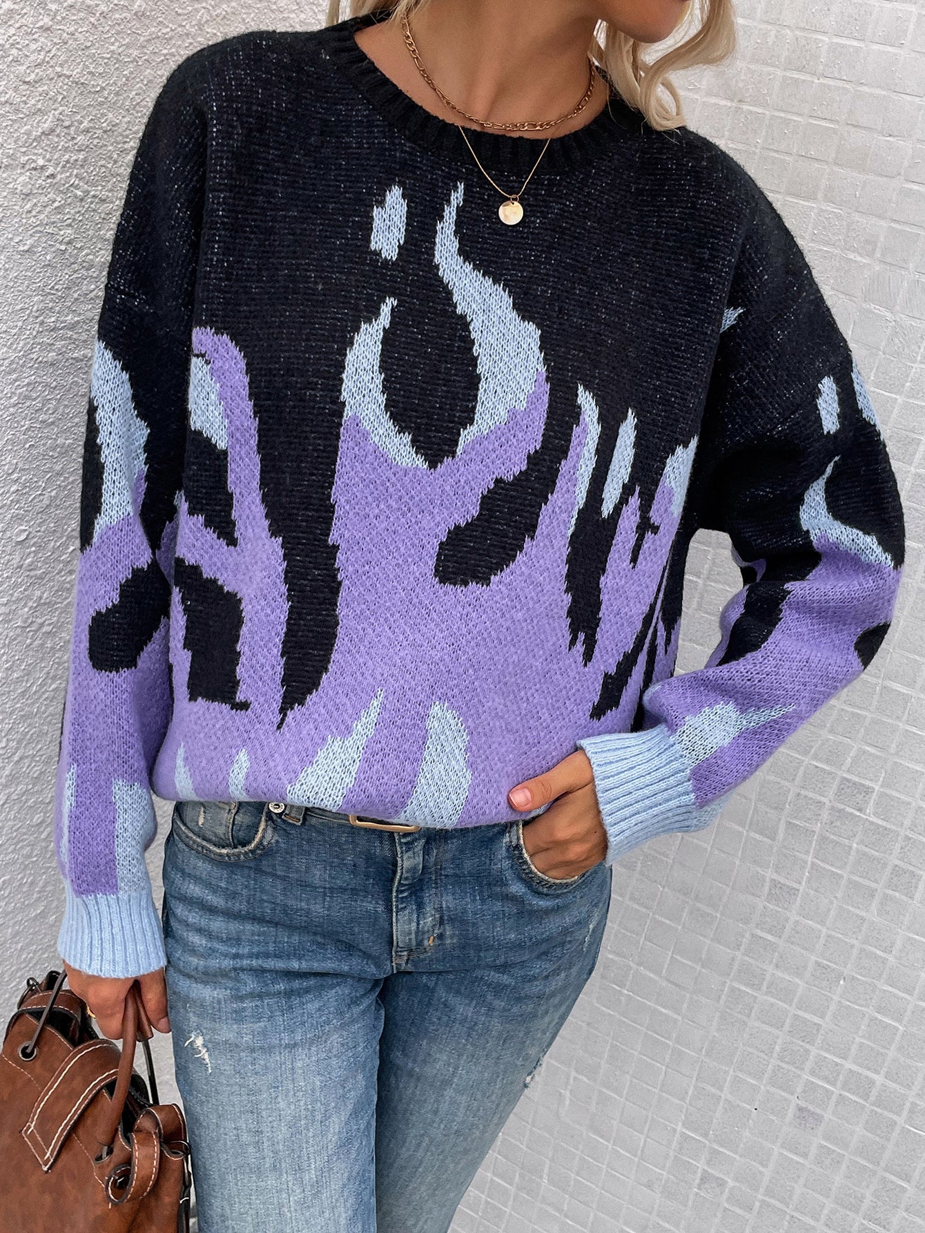 | Violet Flame Black Knit Sweater