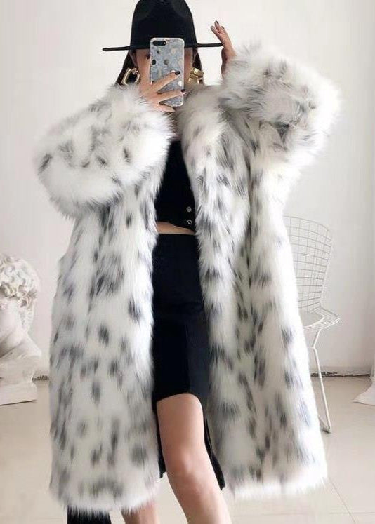 Aspen Spotted Faux Fur Long Coat