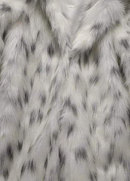 Aspen Spotted Faux Fur Long Coat
