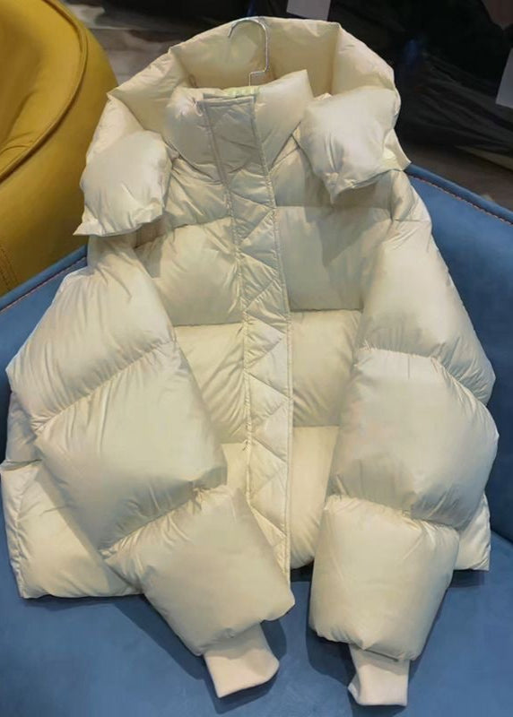 Lyra Oversized Puffer Jacket – Warm Hooded Winter Coat in Ivory