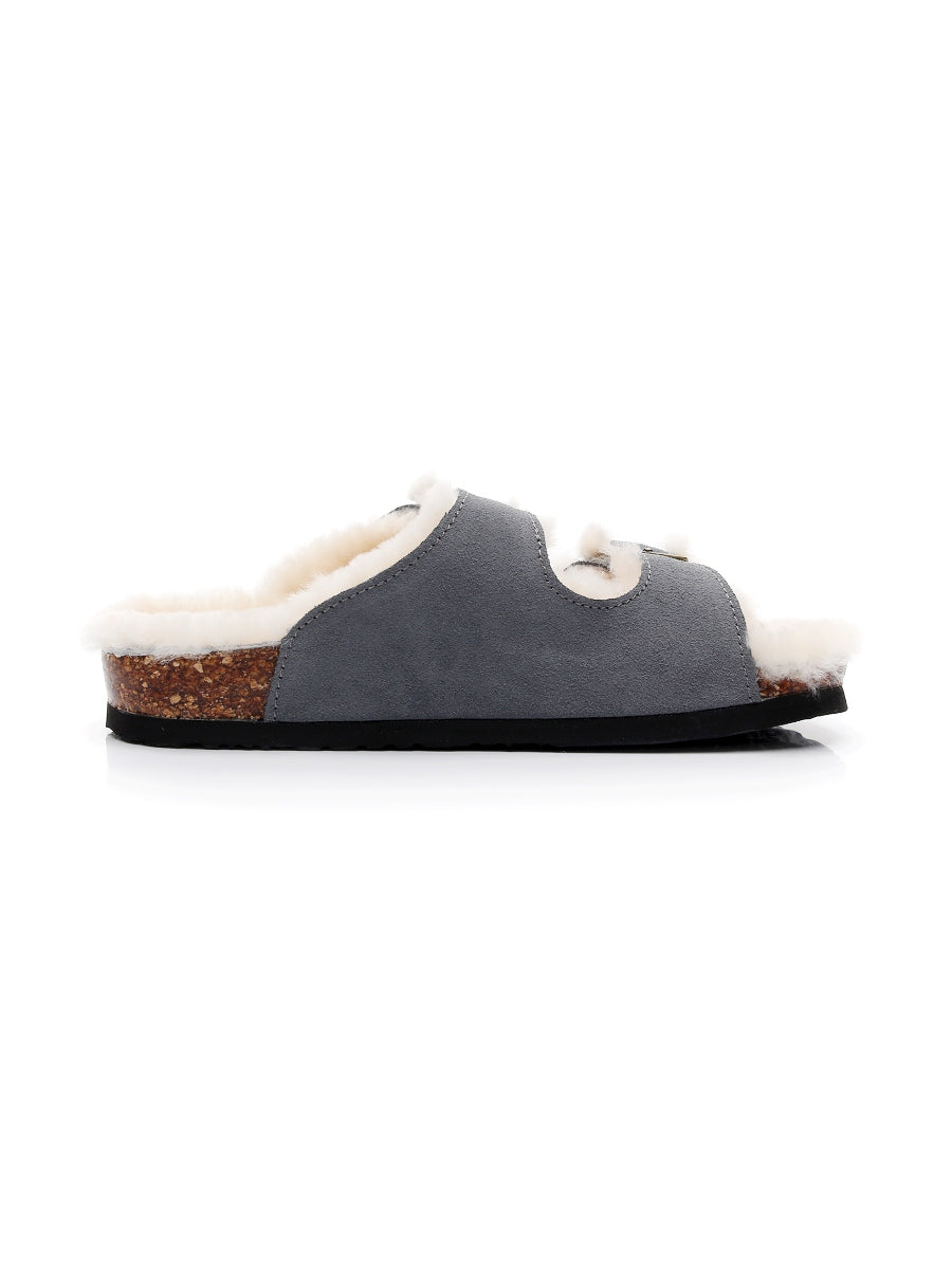 Maibulun | Dual-strap Wool-lined Suede Sandal