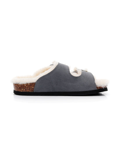 Maibulun | Dual-strap Wool-lined Suede Sandal