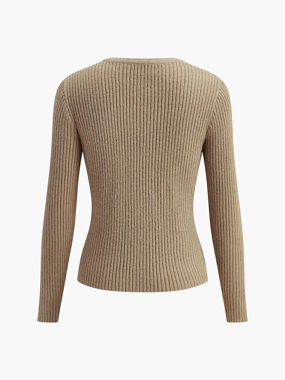 Slim Fit Irregular Crew Neck Knitted Cardigan