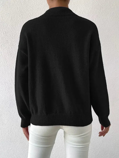 Half Turtleneck Color Long Sleeve Knitted Sweater