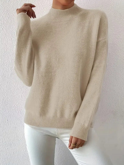 Half Turtleneck Color Long Sleeve Knitted Sweater