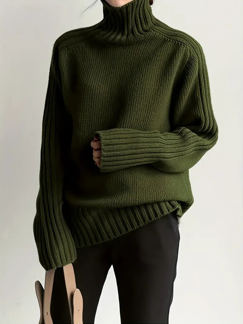 Color Turtleneck Knitting Sweater