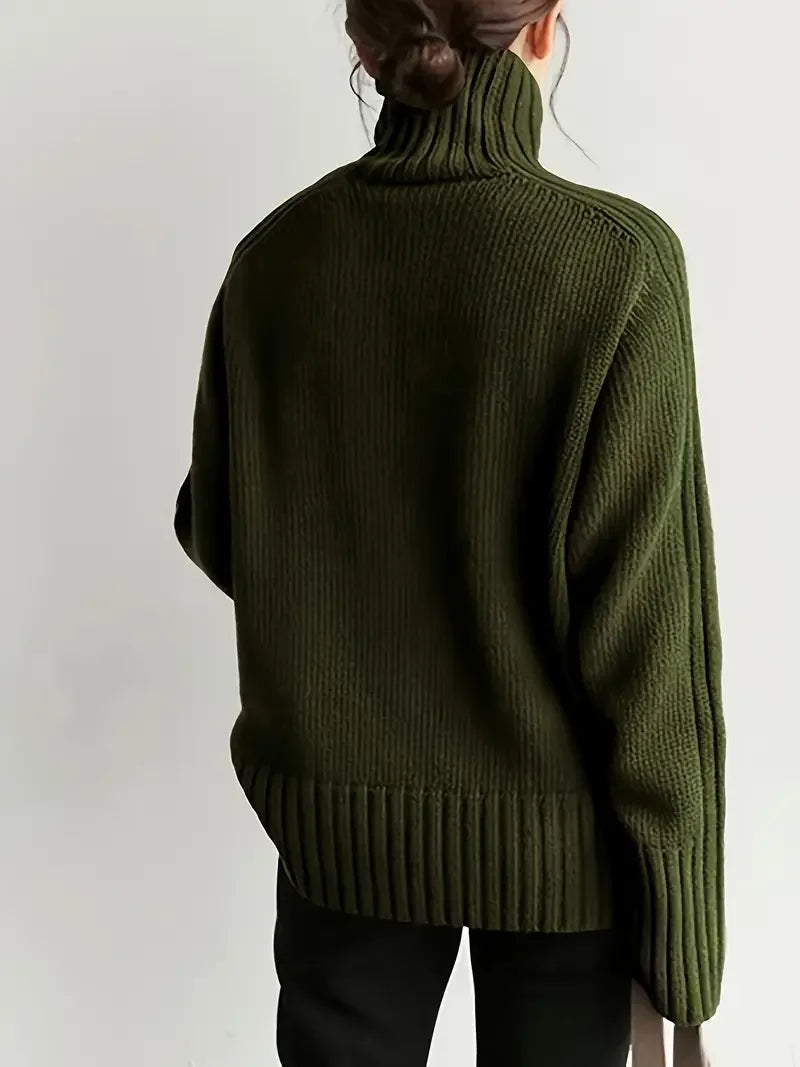 Color Turtleneck Knitting Sweater