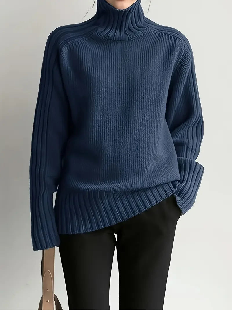 Color Turtleneck Knitting Sweater