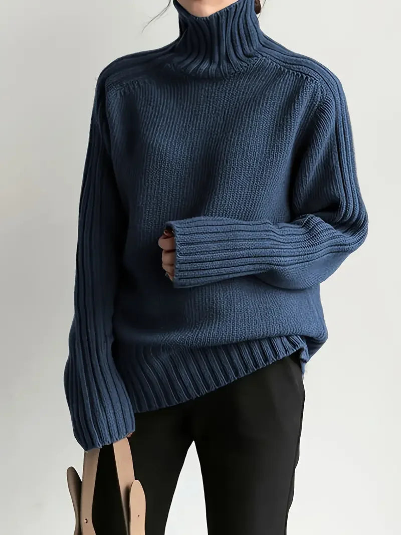Color Turtleneck Knitting Sweater