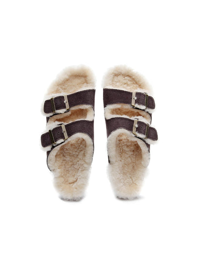 Maibulun | Dual-strap Wool-lined Suede Sandal