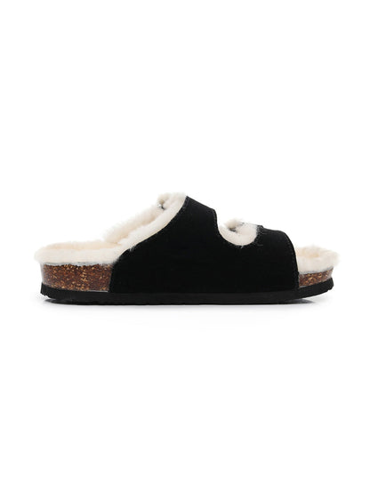 Maibulun | Dual-strap Wool-lined Suede Sandal
