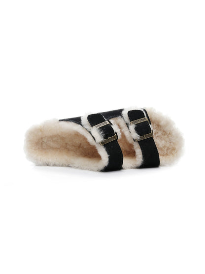 Maibulun | Dual-strap Wool-lined Suede Sandal