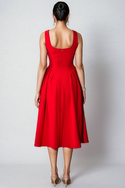 Temp Crystal Embellished Sleeveless Midi Dress