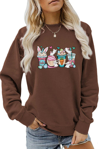 Ice Cream Bunny Print Sweatshirt