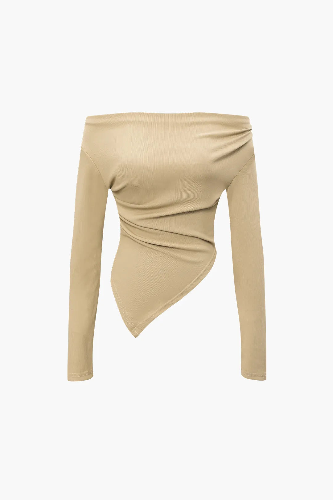 Ilsa Brown Asymmetric Off Shoulder Top and Straight Leg Pants Set