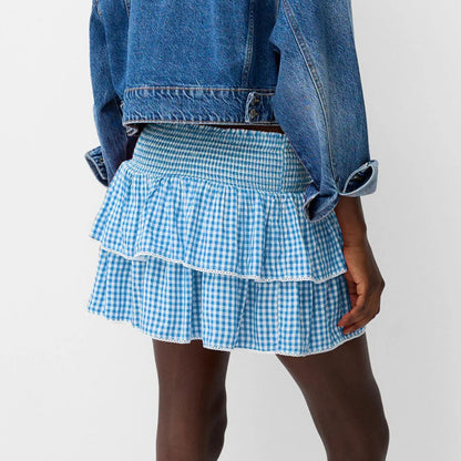 Layered Plaid Summer Skirt