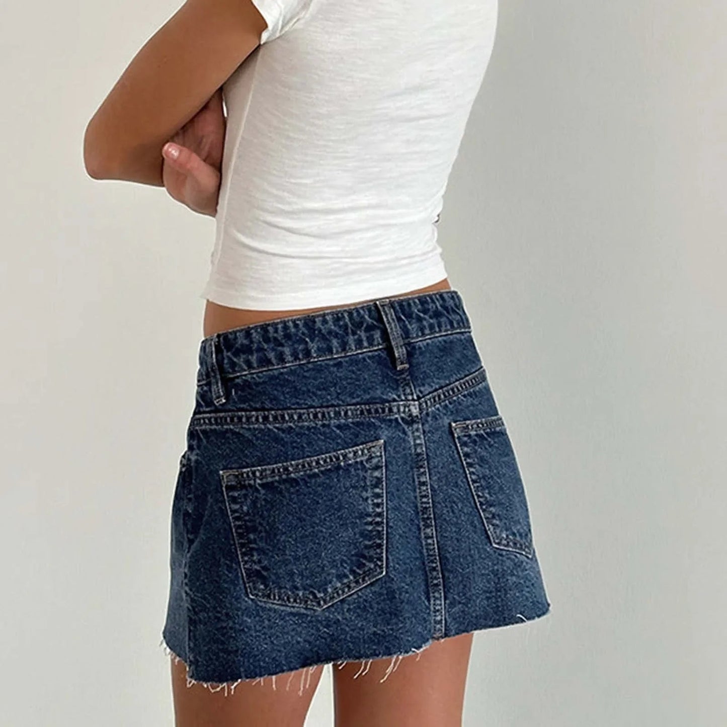 Denim Cargo Pocket Skirt