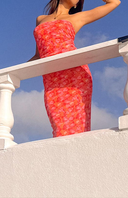 Petronilla Orange Print Maxi Dress