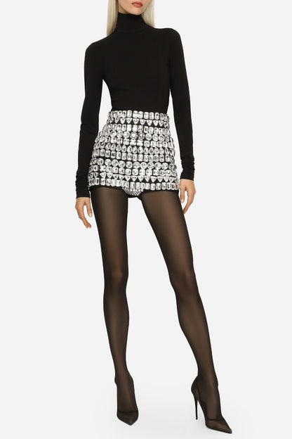 Isadora Diamante Embellished Micro Shorts