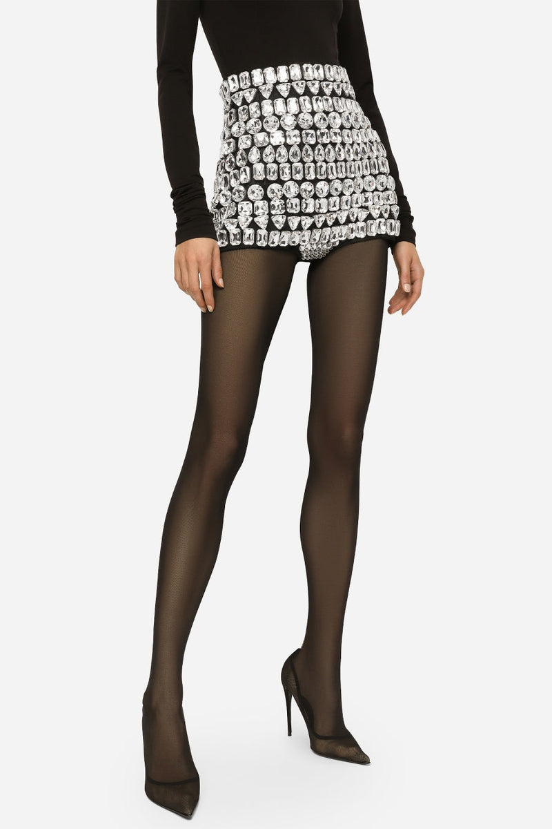 Isadora Diamante Embellished Micro Shorts