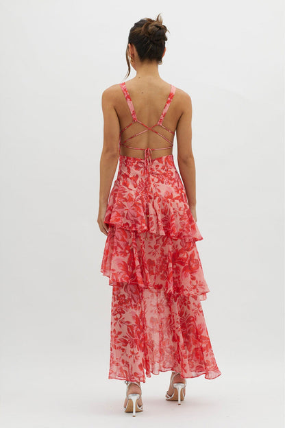 Isla | Strappy Ruffle Maxi Dress