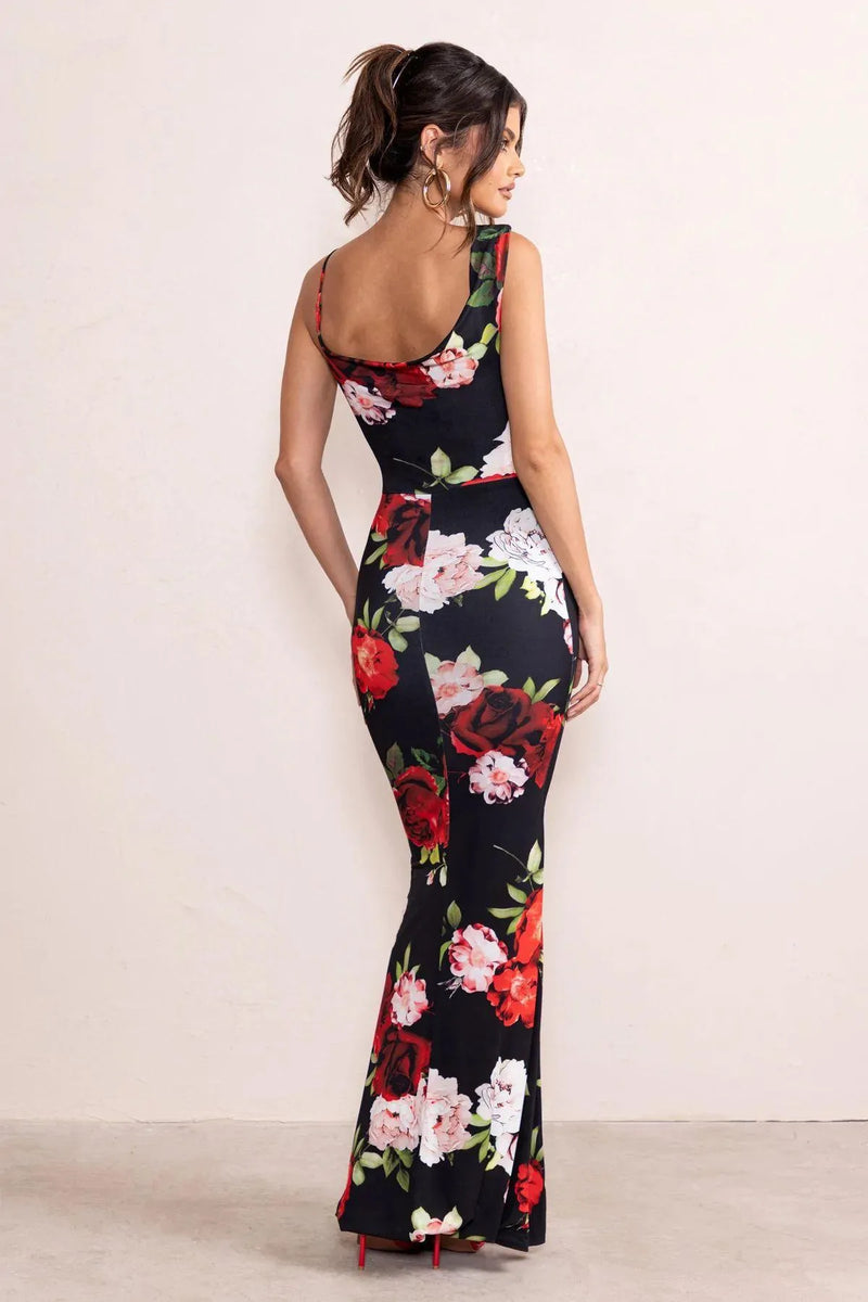 Lace Up Slim Cami Maxi Dress