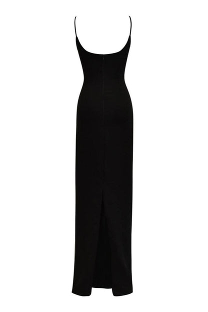 3d Flower Backless Cami Maxi Dress