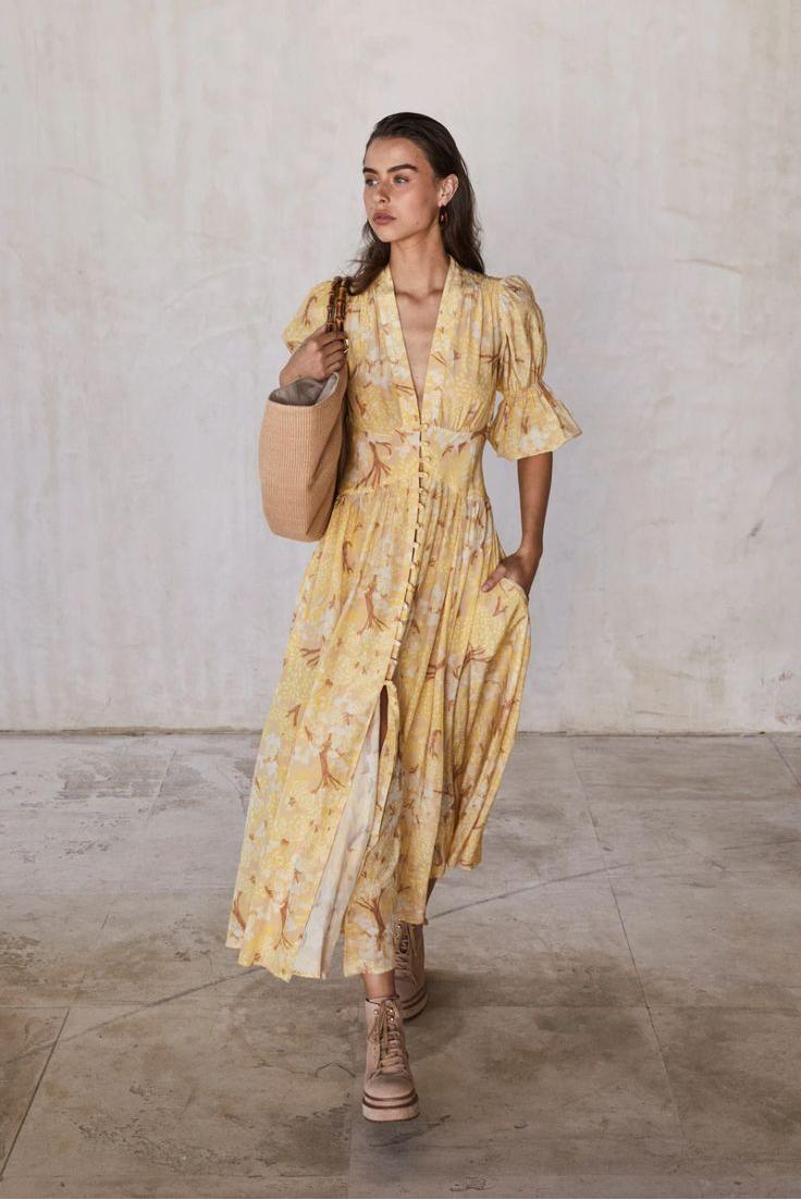 Chiffon V-neck Midi Dress With Belt