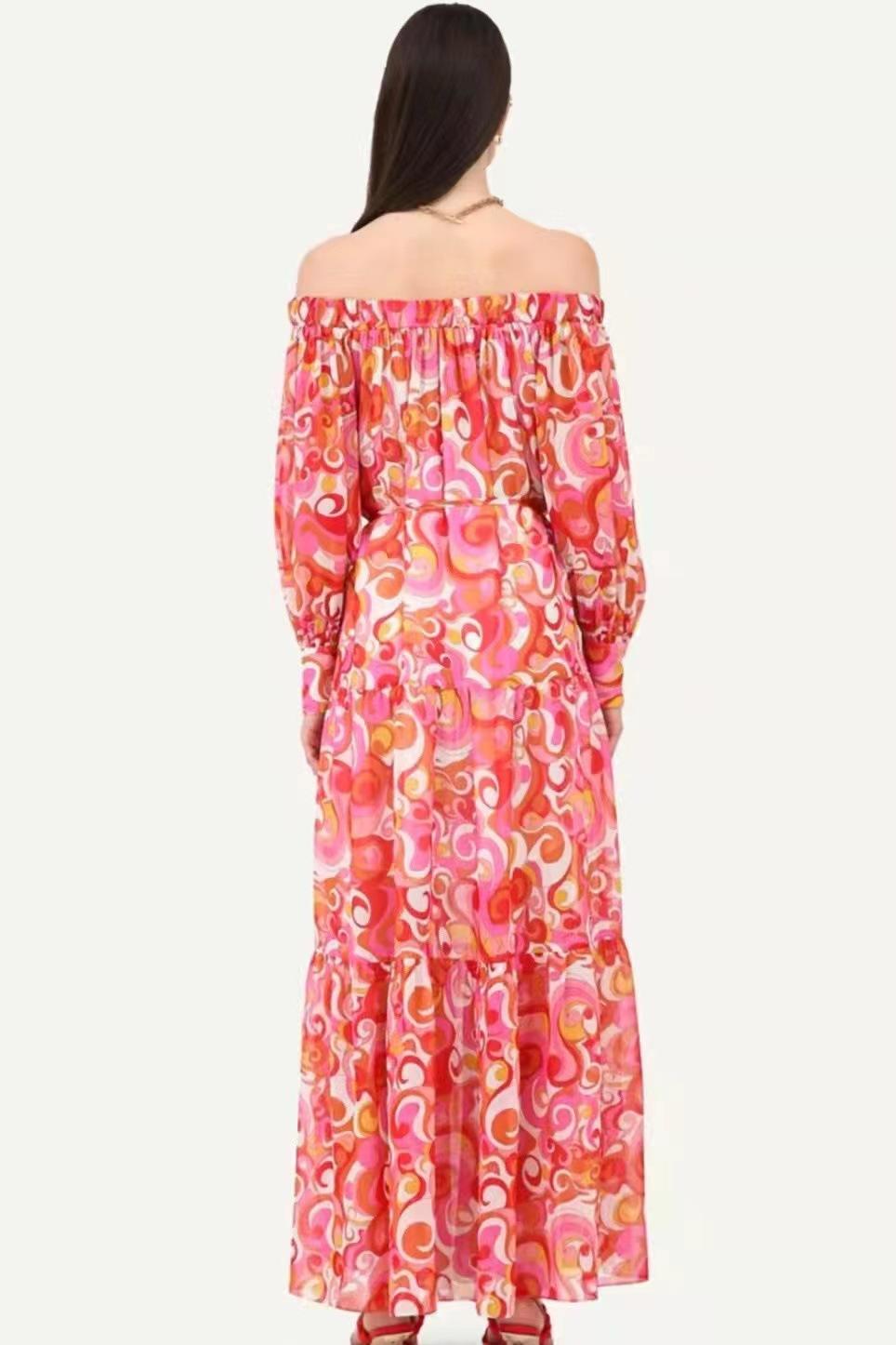 Off-shoulder Cut-out Midi Dress