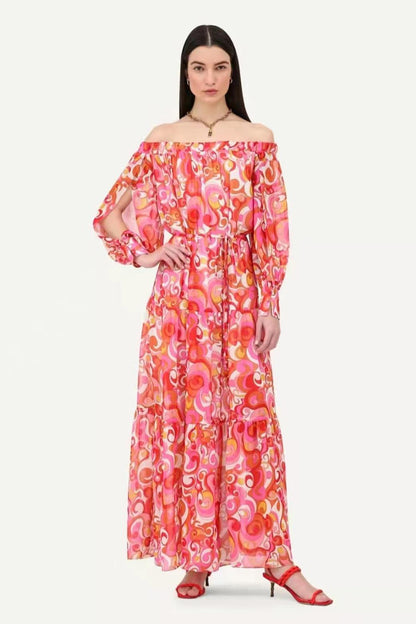 Off-shoulder Cut-out Midi Dress